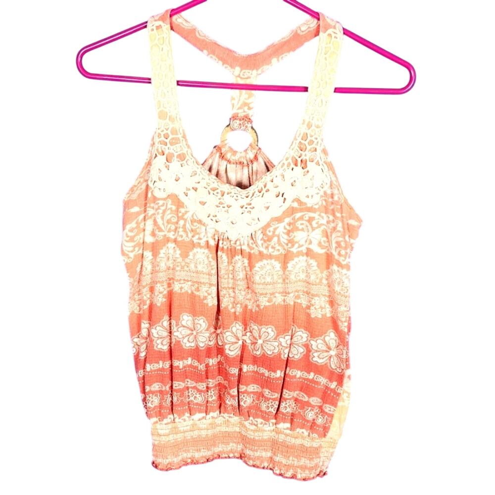 Self Esteem Boho Racerback Tank M Lace O‑Ring Gradient